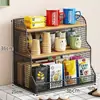 Estante de Almacenamiento de Escritorio Estante para Snacks de Encimera de Mesa de Cocina y Comedor Organizador Multicapa Caja de Almacenamiento para Bolsitas de Té Portavasos para Mesa de Café