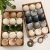 Nuevo Juego de Bolas de Navidad Cubiertas de Tela Colgante Caja de Escena Navideña Decoración de Árbol de Navidad