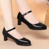 Una generación de zapatos de trabajo de azafata de verano, zapatos de trabajo profesionales negros para mujer, de suela suave, cómodos, planos y de cuero suave.