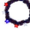 Resfria Dia Nacional Americano Novo 7 Luzes LED Estrela de Cinco Pontas Tops Arte com Café Tira Colorida Colar Luminoso