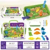 Juego de Almacenamiento de Arena para Juguetes Infantiles Transfronterizo Pastel Traje de Helado Femenino Maleta Moldes de Arena de Cuarzo Arena de Colores Moldeable Juguetes