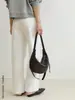 2026 Bolso Croissant de Piel de Vaca de Primera Capa Estilo Retro Negro Bolso Versátil en Forma de Media Luna Bolso de Hombro Bolso Hobo Bolso de Mujer de Alta Calidad