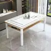 Juego de Mesa y Sillas de Comedor de Cristal Templado para Hogar Apartamento Pequeño Mesa de Comedor Rectangular Mesa de Comedor de Doble Capa Lujo Ligero Moderno Sencillo