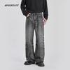 APO Roupa Masculina Jeans Lavado Moda Masculina Filhotes Bonitos Soltos Retos Outono Senso Avançado Americano High Street Calças Retrô