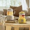 Mini Taza Eléctrica para Estofar, Taza de Vidrio Multifuncional para el Hogar Totalmente Automática, Tetera con Flores, Taza Eléctrica Calefactora, Inteligente