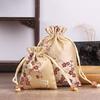 Bolsa pequeña para guardar joyas al por mayor de fábrica, bolsa de brocado, estilo chino vintage, bordado, bolsa con cordón para joyas