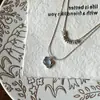 Collar con Colgante de Cristal Azul Inspirado en el Diseño para Mujer, Fresco y Sencillo, Gargantilla Clavicular de Cadena de Moda de Gama Alta