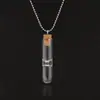 Collar de Reloj de Arena Cilindro de Vidrio Dispositivo de Arena Movediza Collar con Arena Fina Microesferas Colgante de Botella de los Deseos Personalizado