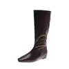 Botas Largas de Punta Fina con Hebilla Retro para Mujer 2026 Nuevo Diseño Otoño Invierno Botas de Tacón Grueso Botas Largas de Montar