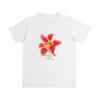 Estilo Suave Reductor de Edad Estampado Floral Cuello Redondo Algodón Puro Camiseta de Verano para Mujer Talla Grande Holgada Top de Fondo Manga Corta Hombro Derecho