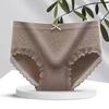 [Embalaje independiente] Ropa interior de encaje de talla grande para damas, pantalones bombachos sin costuras, antibacterianos, transpirables, cintura, calzones para damas