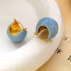 Brincos de Prata 925 com Pino Esmaltado Novo para Mulheres Nicho Luxo Acessível Design Elegante Brincos de Alta Qualidade Argolas de Orelha no Atacado