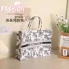 Bolsa Tote de Feltro Pintura a Óleo Estilo Chinês, Bolsa de Feltro de Grande Capacidade, Bolsa de Mão de Feltro de Alta Qualidade, Bolsa Tote de Feltro com Estampa