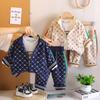 Jaqueta Cardigan com Zíper Estampa Completa Nova para Crianças Primavera e Outono 1-4 Anos Meninos e Meninas Roupa Esportiva Casual Roupa Infantil Tendência