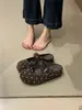Medias botines de suela gruesa y punta cerrada para mujer, zapatos de un solo color, estilo coreano Otoño/Invierno 2026, retro, lana, lunares, sin cordones, para persona perezosa, mules