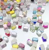 2*4mm Fundo Plano Unha Mahjong Retangular Octogonal Irregular Diamante Cristal Vidro Unha Rhinestones Atacado