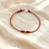 Pulsera de Hilo Rojo con Cuentas de Fortuna Doradas para el Año de Nacimiento, Pulsera Sencilla de Oro Negro Hecha a Mano para Atraer Riqueza, para Hombres y Mujeres