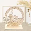 Artesanato de Madeira de Páscoa Cor Original Coelho Enfeites de Madeira Artesanato para Festa de Coelho Enfeites Decorações de Mesa