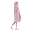Manta de TV portátil de Amazon franela ropa de casa lisa estampada pijama holgado suéter con capucha camisón