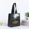 Bolsa de Presente de Halloween Transfronteiriça com Logo Personalizado Sacola de Compras Publicitária Saco de Festa de Abóbora Impermeável Laminado Bolsa de Palha