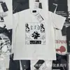 Erd Melancólico Rico Segunda Generación Estampado de Letras Viejo Holgado Retro Vintage Camiseta de Manga Corta para Hombre y Mujer Tendencia Verano