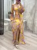 Vestido Plissado de Manga Longa Festa Europeia e Americana Amazon 2025 Solto Casual Feminino