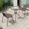 Mesas y Sillas de Exterior para Jardín, Patio, Balcón, Cafetería de Ratán para Ocio, Juego de Sillas de Café Impermeable y a Prueba de Sol