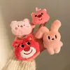 Chaveiro de pelúcia fofo, chaveiro de desenho animado criativo, pingente de bolsa de pelúcia, acessório feminino