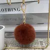 Llavero colgante de bola de peluche de 8 cm de imitación de piel de conejo Rex, accesorios de joyería para ropa y equipaje transfronterizos