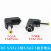 Suministro directo de fábrica: conector de conversión de CC hembra de 5,5 x 2,1 mm a codo adaptador macho de 5,5 x 2,5 mm.