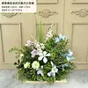 Arreglos Florales Artificiales Estilo Monet para Montaje de Escenas de Boda, Exhibidores de Ventanas Temáticos del Bosque, Paisajismo con Flores Artificiales y Arreglos Florales para Caminos