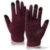 Guantes Cálidos de Punto Invierno Hombres y Mujeres Parejas Más Terciopelo Engrosado Lana Antideslizante Fabricante Venta al por Mayor Guantes para Pantalla Táctil
