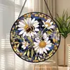 Cruz Abelha Selvagem Margarida Vidro Pingente Colorido Ornamento de Vidro para Pendurar em Casa Decoração de Janela Jardim Pegador de Sol