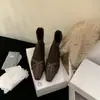 Primer Encuentro Temporada Diseño de Nicho Tacón Grueso Retro Botines Franceses Botas para Mujer 2026 Nuevos Botines de Media Pierna Botas Adelgazantes