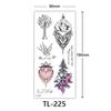 Adesivos de tatuagem de flores direto da fábrica, adesivos de tatuagem de esboço colorido, letras inglesas, tatuagem para fotografia de casamento
