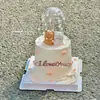 Decoración de Pasteles para el Día de San Valentín Chino 2025 Adornos Pareja de Osos Enamorados Aniversario Confesión Paraguas Pequeño Enchufe