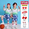 Ropa de baloncesto para niños, camiseta de manga corta para niños, ropa de entrenamiento deportiva de secado rápido para competición de jardín de infancia de verano para mujeres, ropa estampada