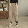 Calças de Penas Grossas para Inverno 2025 para Mulheres, à Prova de Vento e Quentes, Leves, Modelagem Solta, Casuais, Estilo Jogger, Calças de Algodão Grossas