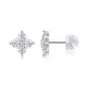 Pendientes Exquisitos de Moissanita con Diseño de Copo de Nieve Transfronterizos para Uso Diario, de Alta Gama, de Nicho, Simples, Brillantes, Tachuelas, Trébol de Cuatro Hojas