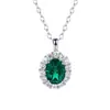 Joias Zhou Hengfu Prata S925 Esmeralda 2021 Novo Amazon Transfronteiriço Elegante e Generoso Colar Mulheres