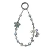 Corrente Avançada de Cristal Borboleta para Celular Estilo Ins Boutique Pulseira de Miçangas Artesanal Pingente Feminino Enfeites para Pendurar no Pulso