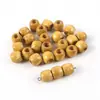 Cuentas de madera natural de agujero grande, cuentas de barril de madera de arce, cuentas sueltas teñidas, accesorios para pulseras y collares, hilo para abalorios, componentes para joyería DIY