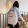 Mochila Nova de Grande Capacidade com Múltiplos Bolsos e Contraste de Cor com Pequena Bolsa Pendurada, Mochila Escolar Unissex para Meninos e Meninas