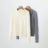 Nova Coleção Outono/Inverno 2026: Suéter de Malha Feminino 100% Caxemira Pura, Gola Alta Meia-Calça, Corte Justo, Camada Base Quente