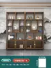 Estante de Exhibición Multifuncional Estilo Chino de Madera Maciza, Gabinete para Tetera y Hojas de Té, Mesa de Té de Escritorio para Exhibición y Almacenamiento