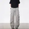 Pantalones de pierna ancha finos para hombre, nuevos para verano y otoño, estilo callejero americano, pantalones de trabajo de marca moderna, pantalones largos casuales versátiles