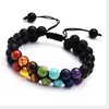 Amazon Nueva Pulsera de Energía para Yoga de Piedra Colorida Europea y Americana para Hombre de Piedra Volcánica Negra Siete Piedras Volcánicas