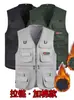Jaqueta colete de algodão masculina, novo estilo, colete de pesca com múltiplos bolsos, roupas de algodão masculinas para outono e inverno