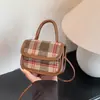 Bolsa Casual Xadrez de Personalidade Fresca e Doce, Bolsa de Ombro Moderna e Estilosa, Bolsa Transversal Simples, Bolsa Feminina Estilo Urbano