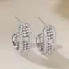 Brincos em Forma de C Banhados a Ouro 18K Cobre Estilosos de Nicho Europeu e Americano para Mulheres Moda Ins Retro Versátil Novos